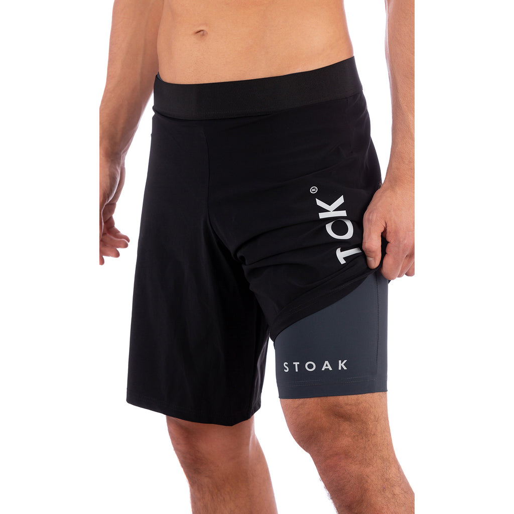 STOAK Titan Grey Men's Compression Shorts detail