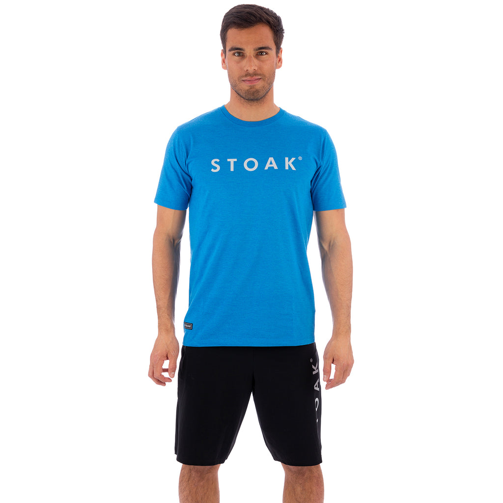 STOAK Box blau Carbon schwarz Package Herren T-Shirt und Shorts vorne 