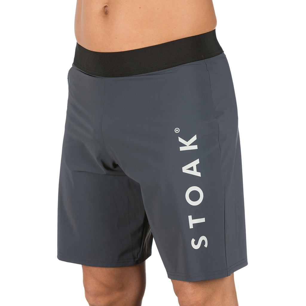 STOAK Men's Titan Grey Performance Shorts side view