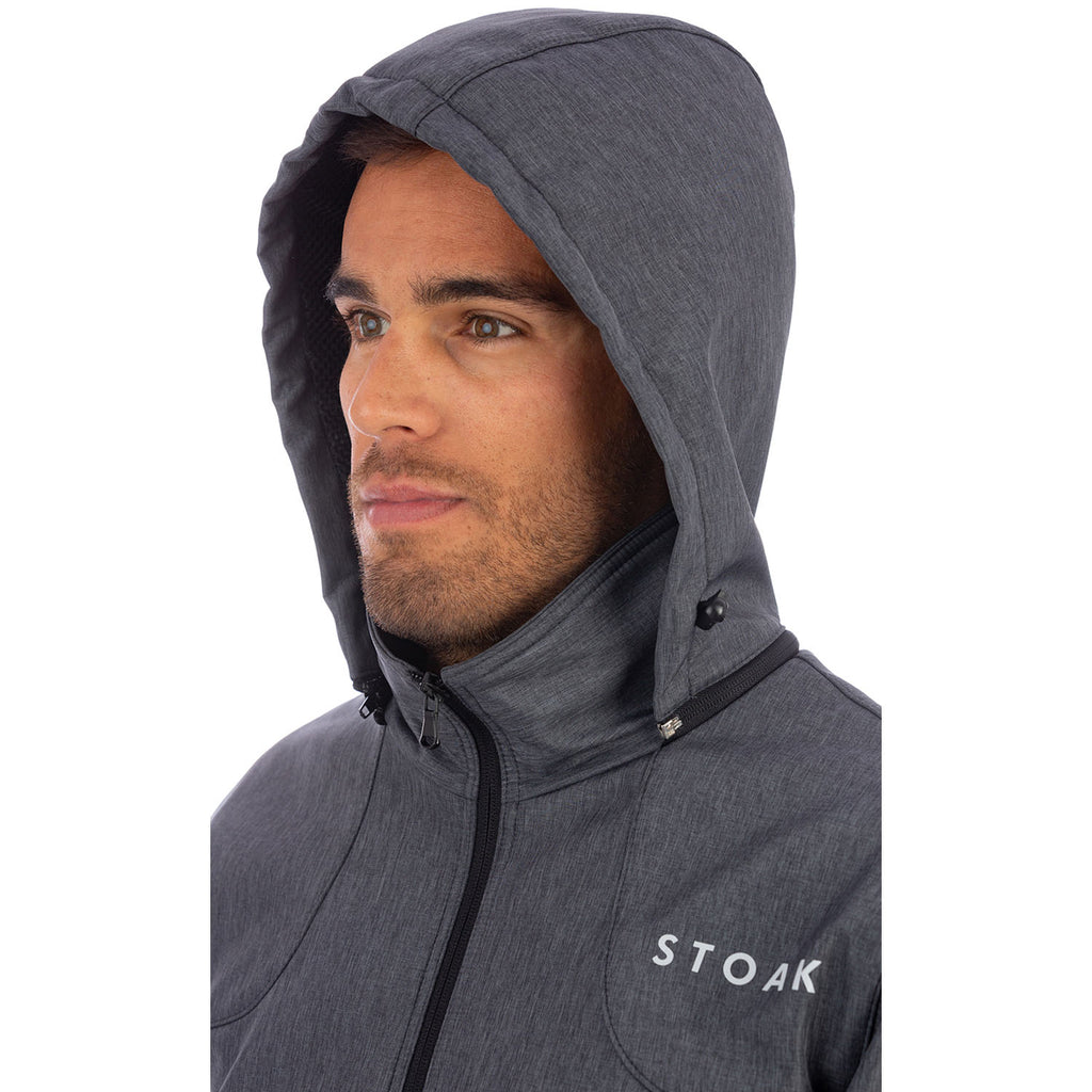 STOAK titan softshell jacket close up hood