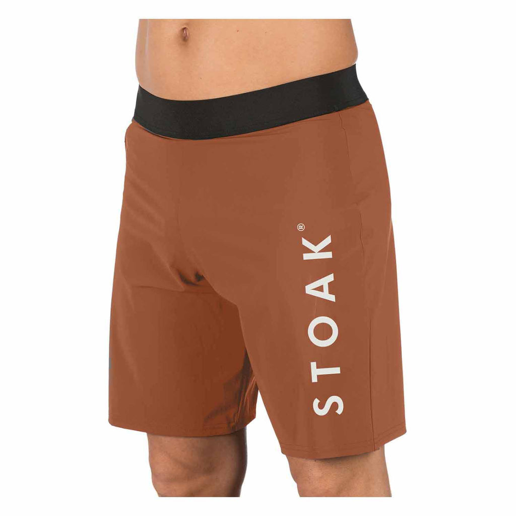 STOAK Men's Western Brown Performance Shorts side view