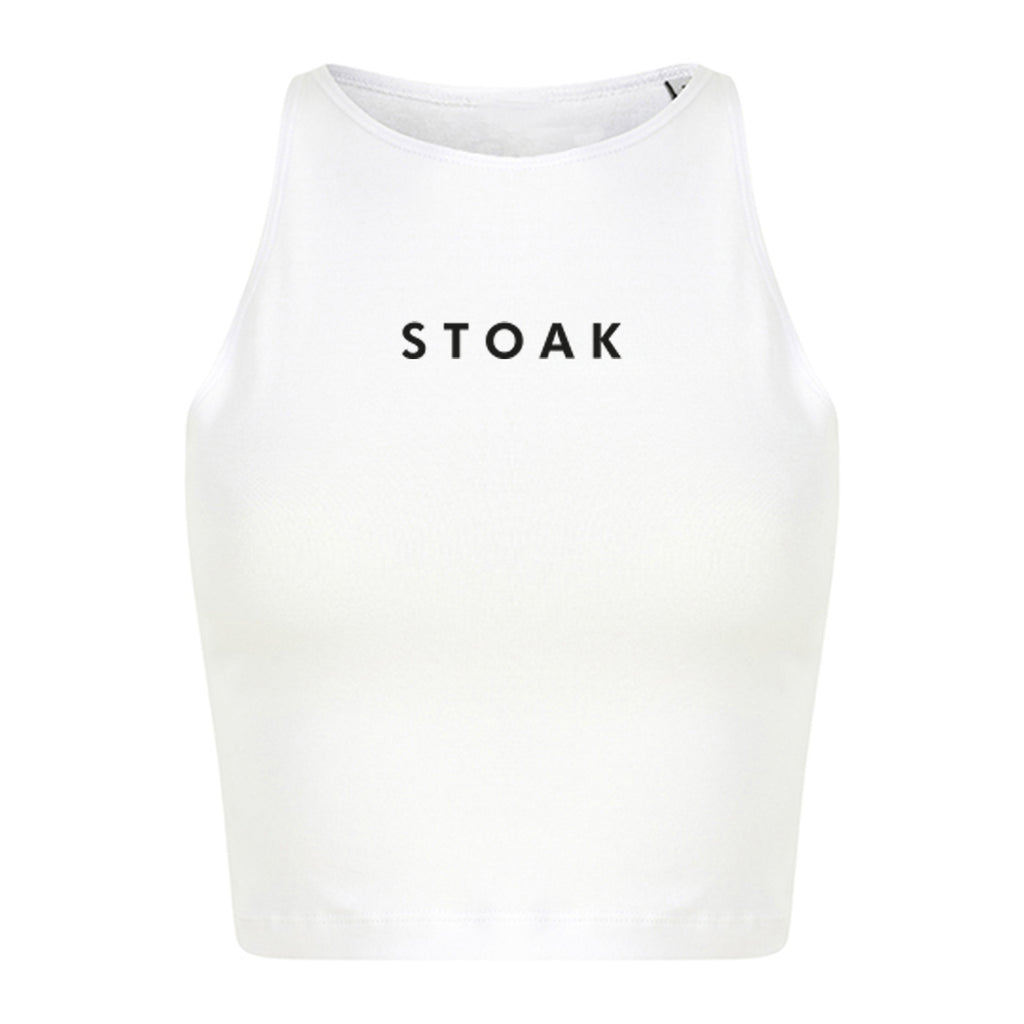 STOAK womens high neck crop top black&white front