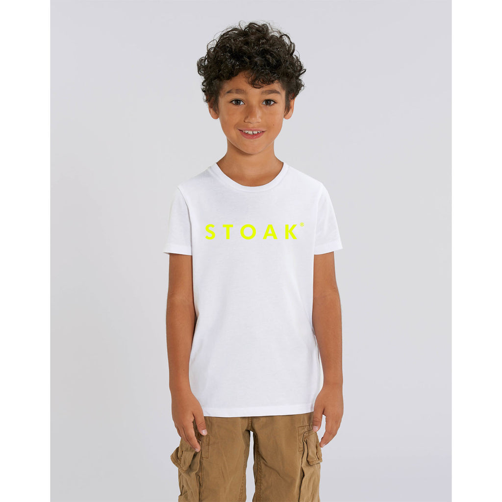 STOAK white neon kids t-shirt front